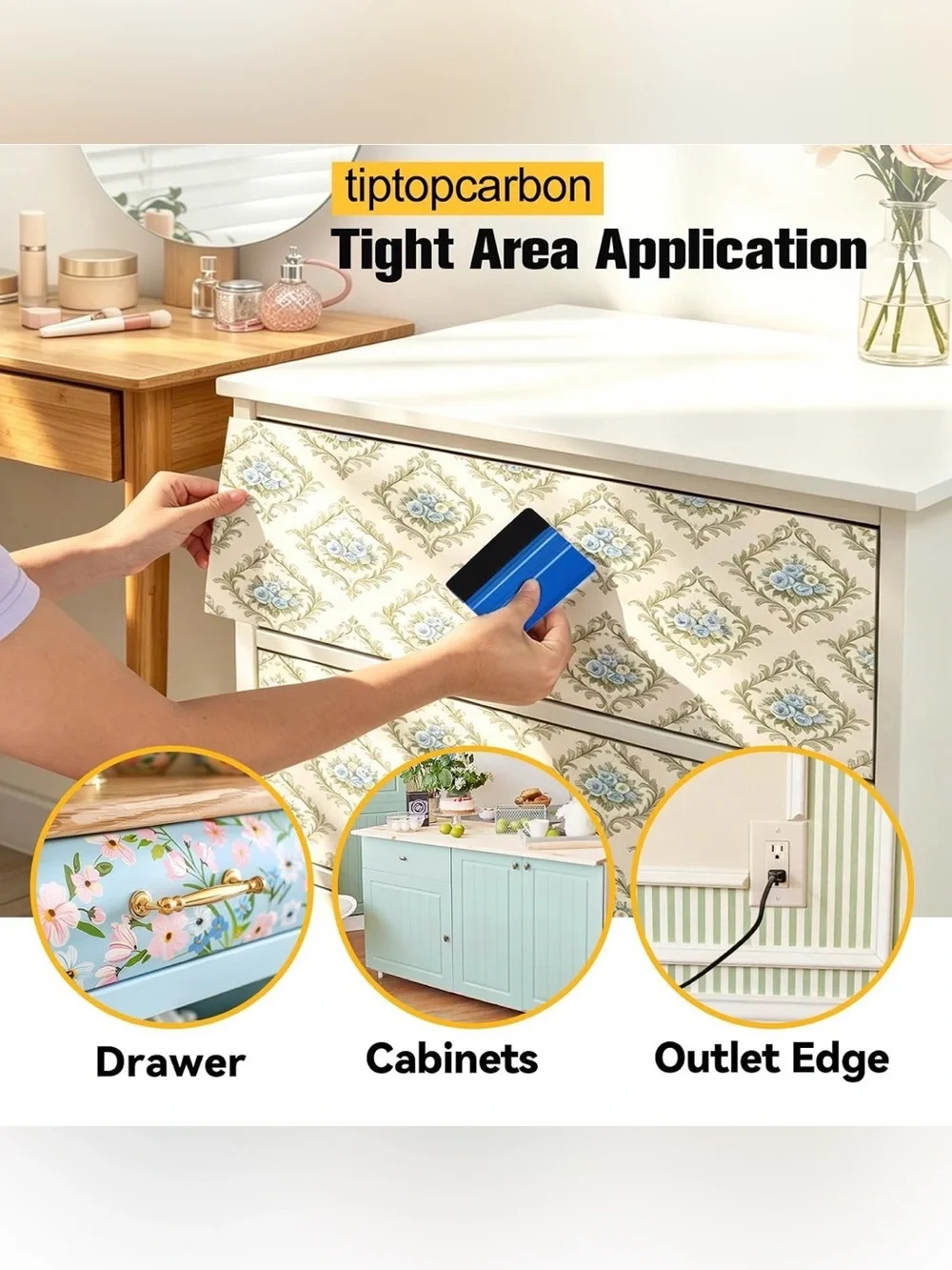 Tiptopcarbon Wallpaper Smoothing Tool Kit Peel & Stick Contact Paper